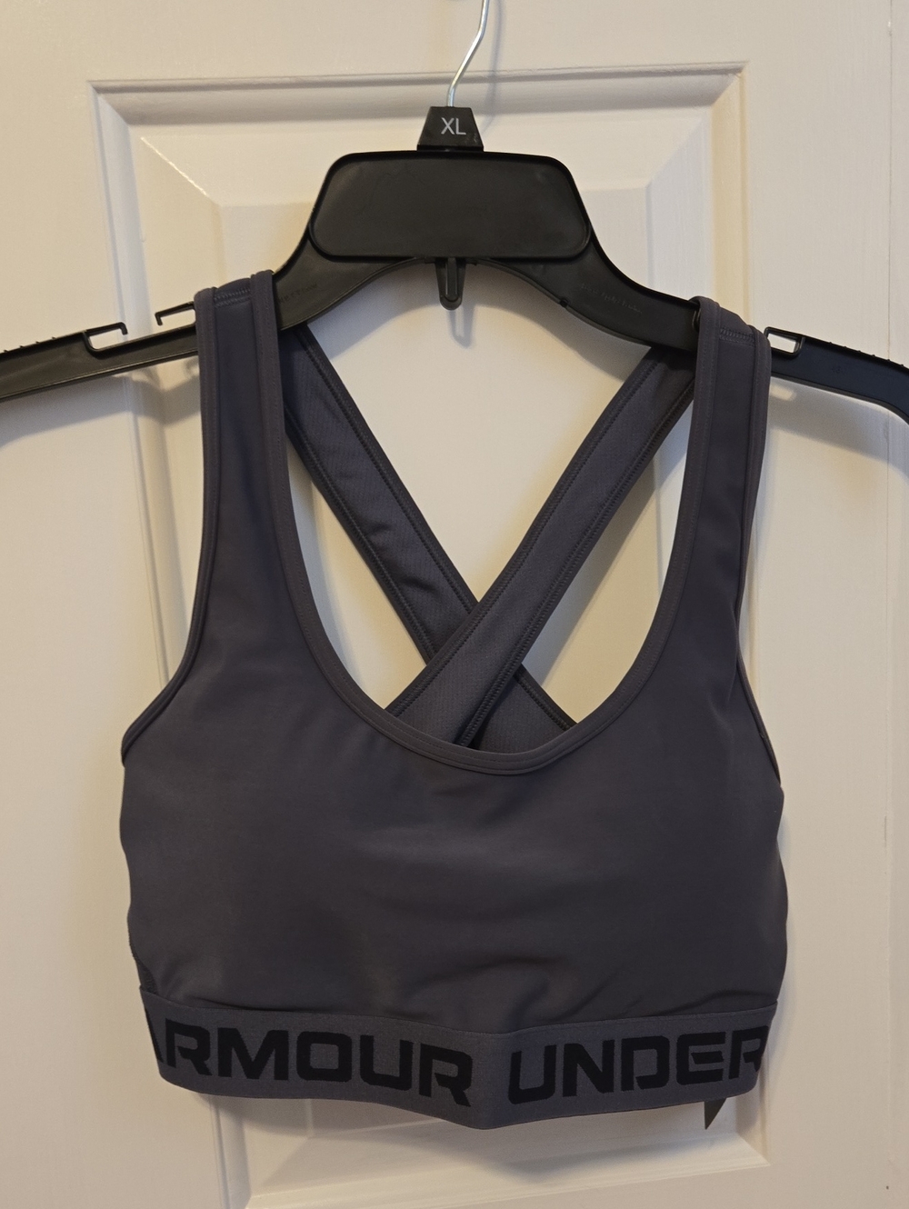 Under Armour Steel Gray Crisscross Low-Impact Sports Bra
